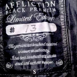 Affliction premium leather jacket 13